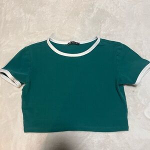 Teal Shirt with White Trim